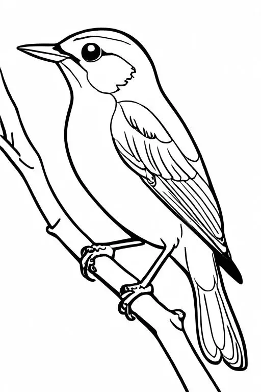 Warbler Coloring Page 13 for Kids