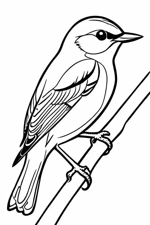 Warbler Coloring Page 14 for Kids