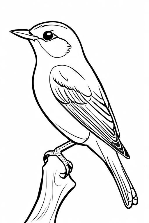 Warbler Coloring Page 15 for Kids