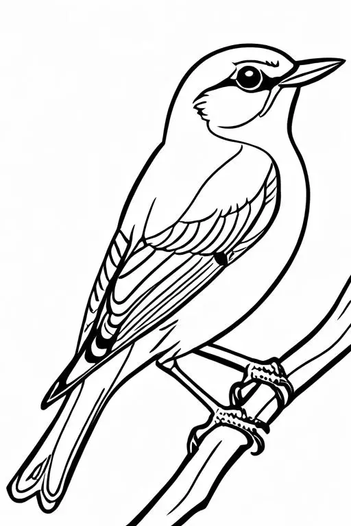 Warbler Coloring Page 16 for Kids