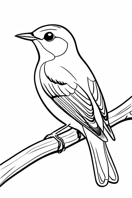 Warbler Coloring Page 17 for Kids