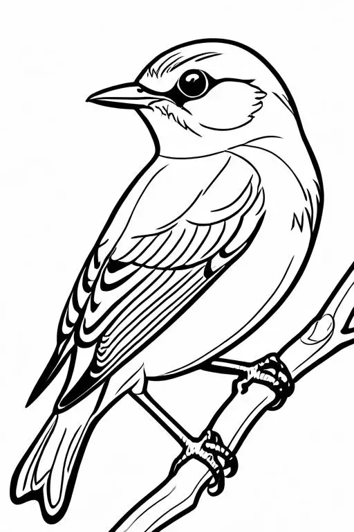 Warbler Coloring Page 18 for Kids