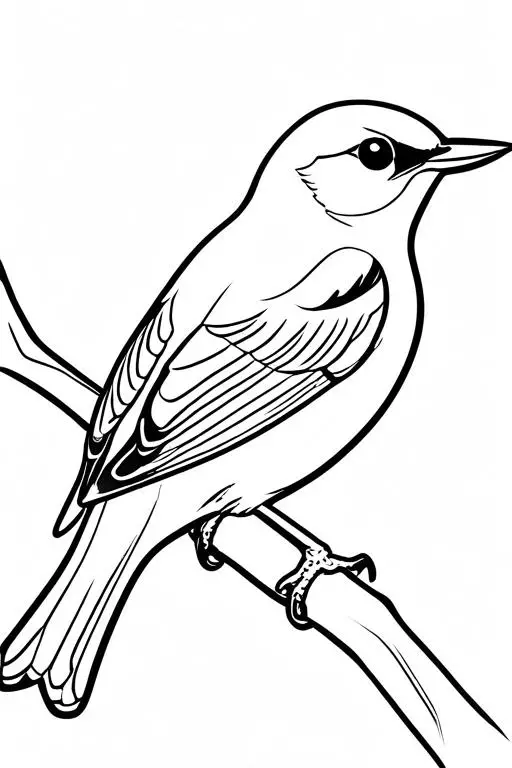 Warbler Coloring Page 19 for Kids