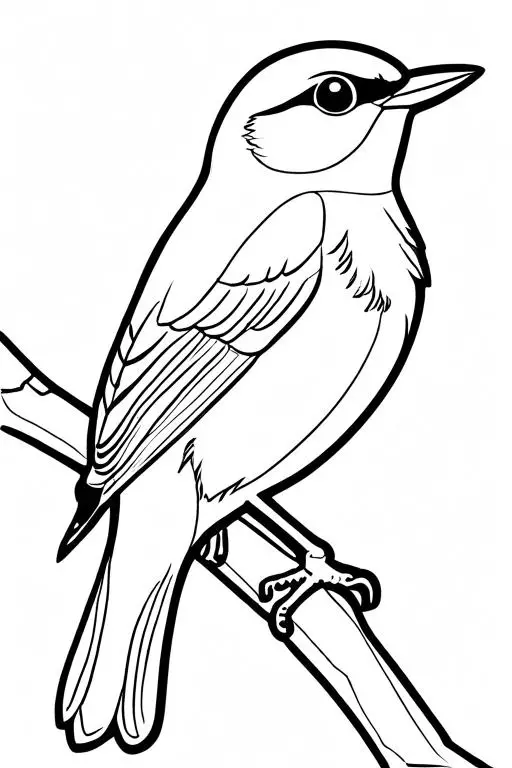 Warbler Coloring Page 21 for Kids