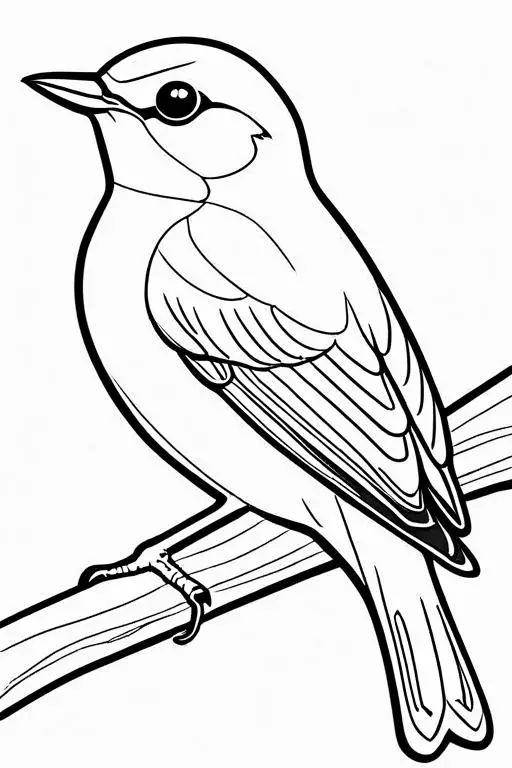 Warbler Coloring Page 22 for Kids