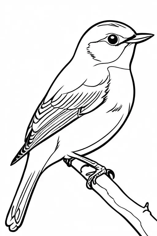 Warbler Coloring Page 23 for Kids