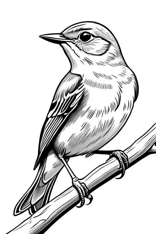 Warbler Coloring Page 24 for Kids