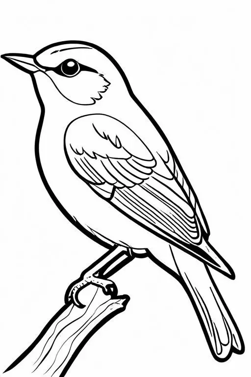 Warbler Coloring Page 25 for Kids