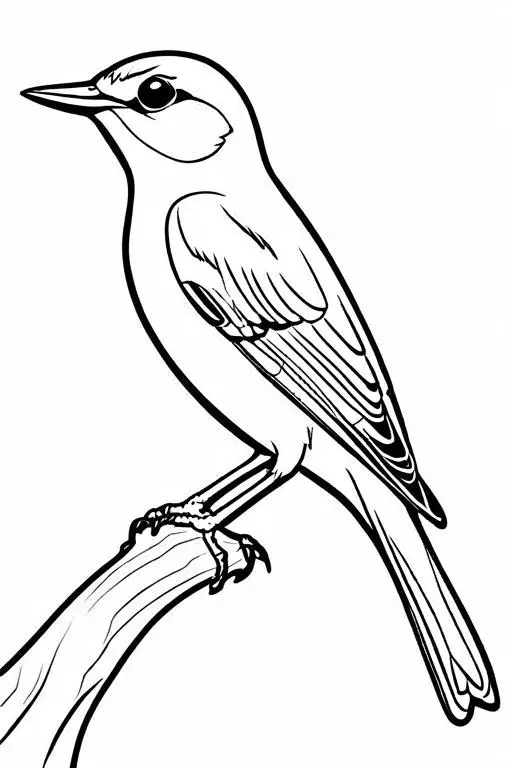 Warbler Coloring Page 26 for Kids