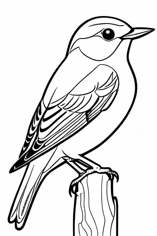 Warbler Coloring Page 28 for Kids