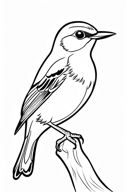 Warbler Coloring Page 29 for Kids