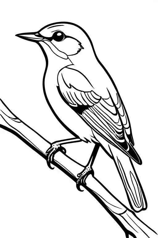 Warbler Coloring Page 5 for Kids