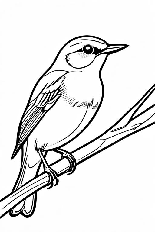 Warbler Coloring Page 7 for Kids