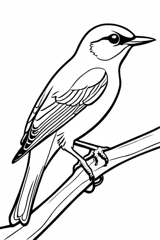 Warbler Coloring Page 8 for Kids