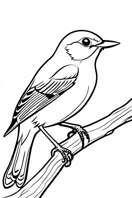 Warbler Coloring Page 9 for Kids