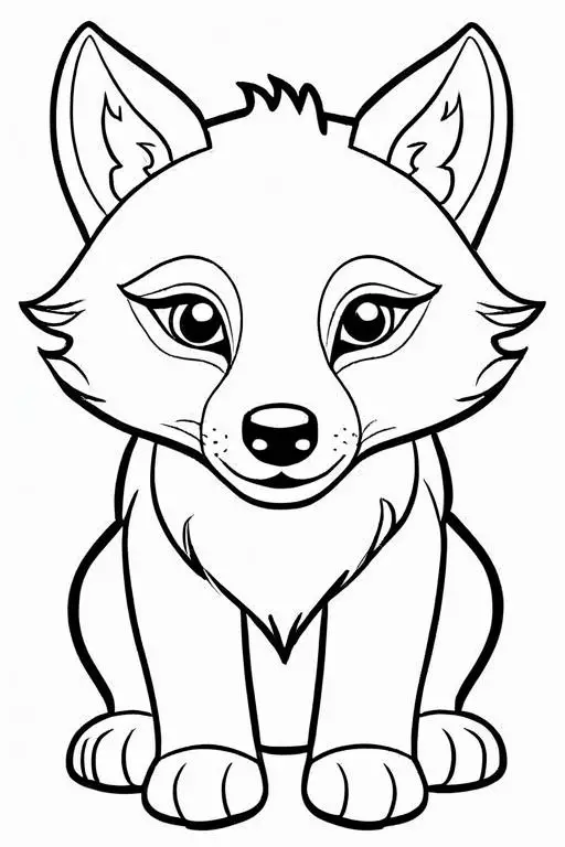 Wolf Coloring Page 1 for Kids