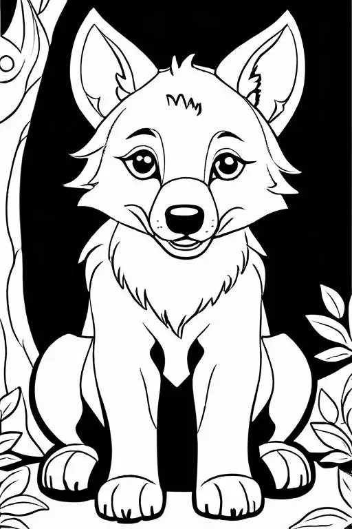 Wolf Coloring Page 12 for Kids