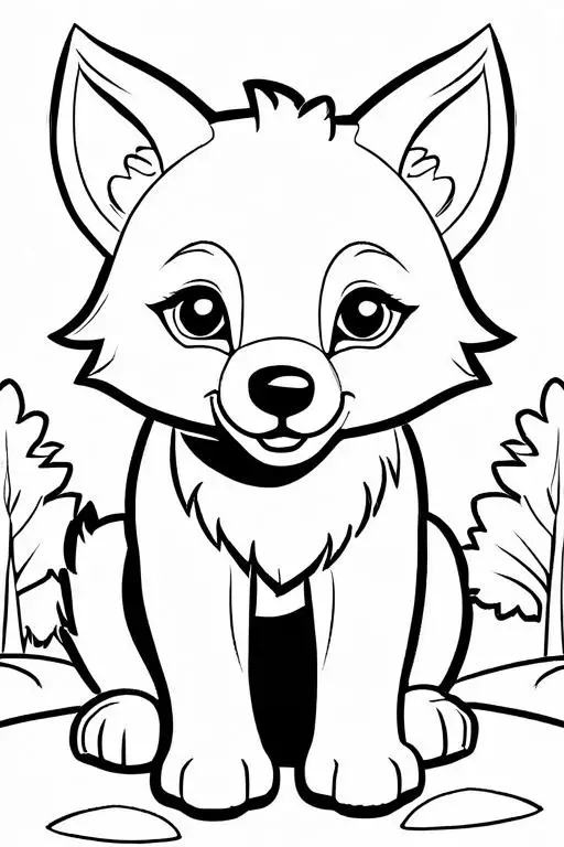 Wolf Coloring Page 13 for Kids