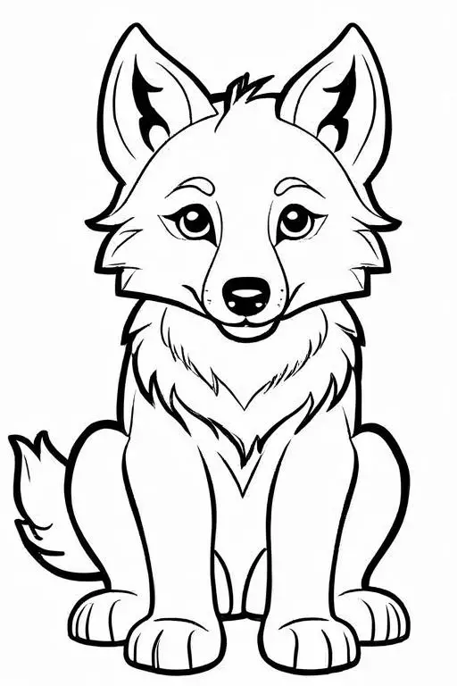 Wolf Coloring Page 14 for Kids