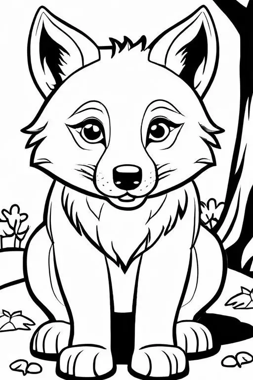 Wolf Coloring Page 18 for Kids