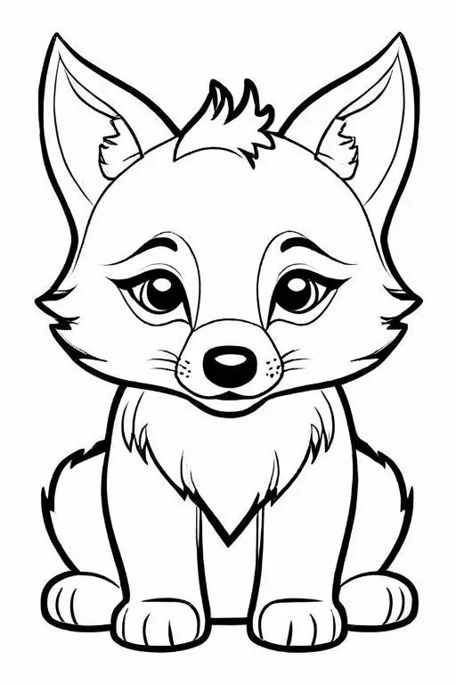 Wolf Coloring Page 2 for Kids