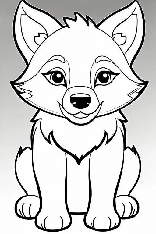 Wolf Coloring Page 22 for Kids