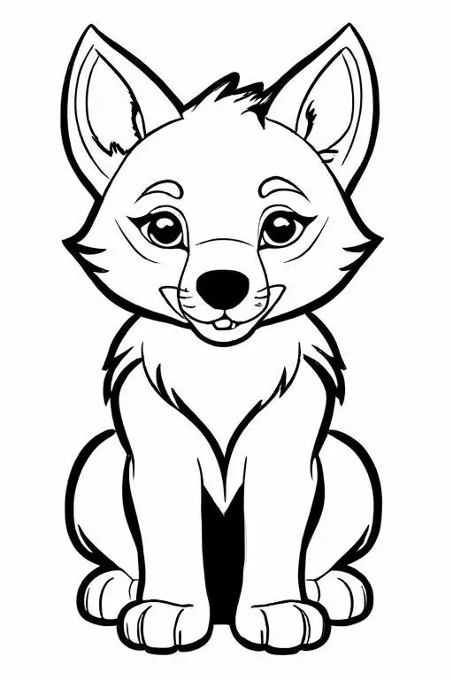 Wolf Coloring Page 24 for Kids