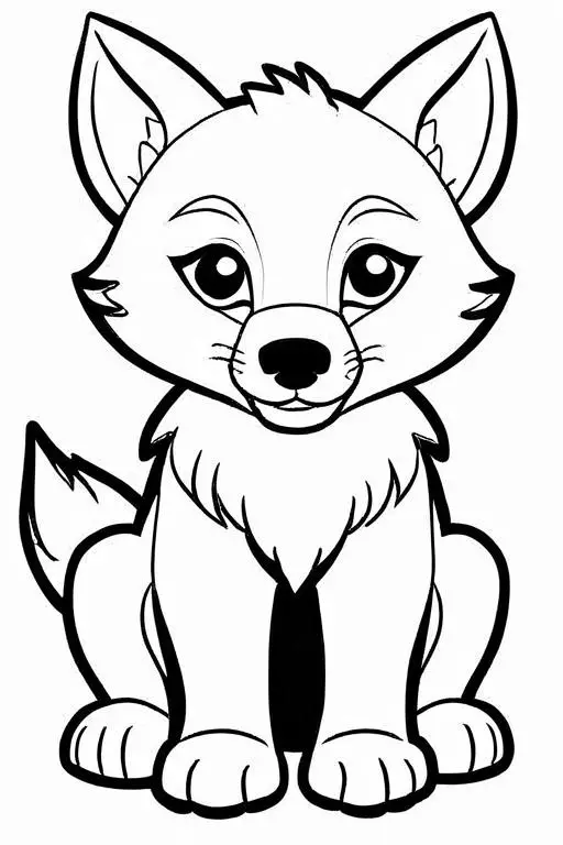 Wolf Coloring Page 25 for Kids