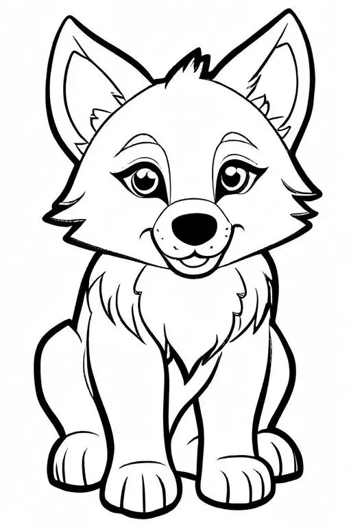 Wolf Coloring Page 27 for Kids