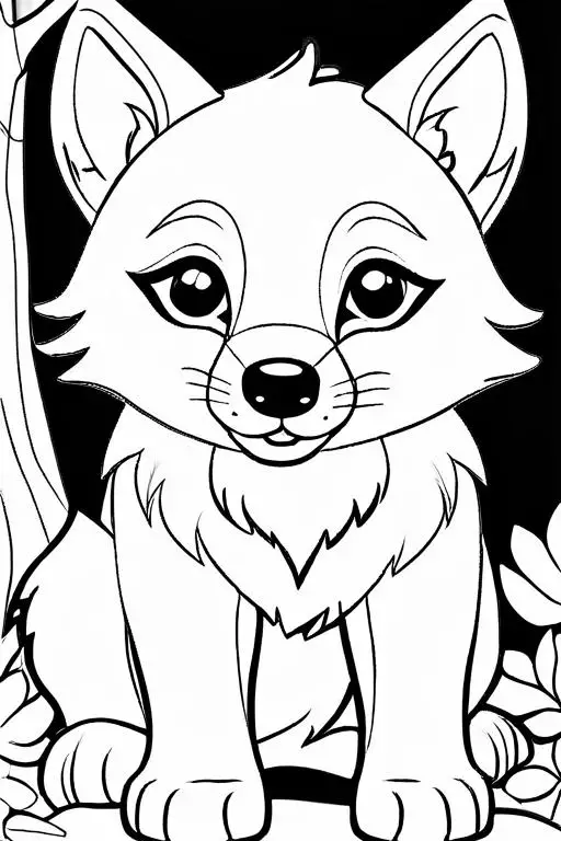 Wolf Coloring Page 3 for Kids