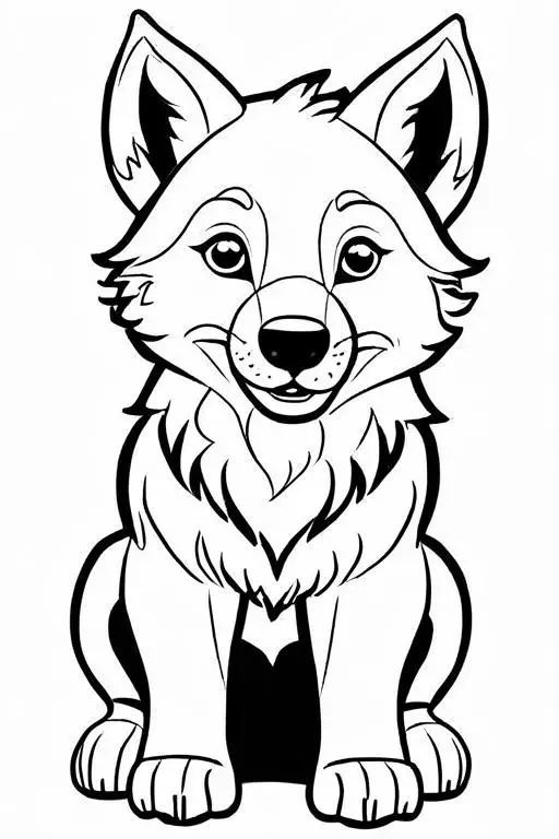 Wolf Coloring Page 5 for Kids