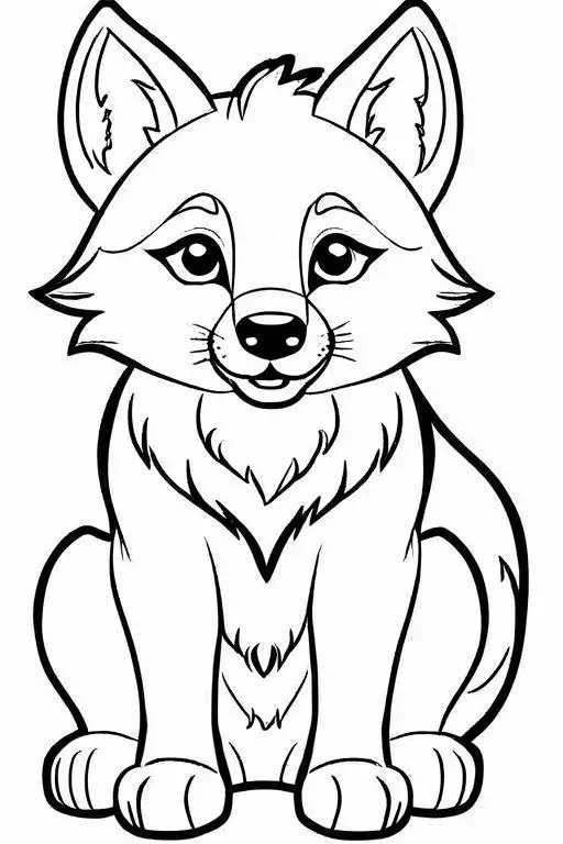 Wolf Coloring Page 7 for Kids