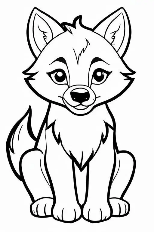 Wolf Coloring Page 9 for Kids