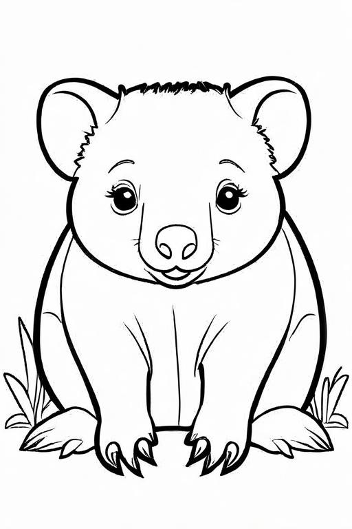 Wombat Coloring Page 10 for Kids