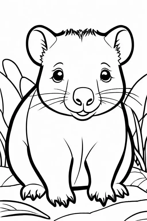 Wombat Coloring Page 11 for Kids