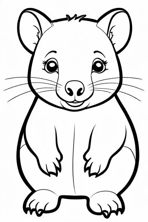 Wombat Coloring Page 12 for Kids