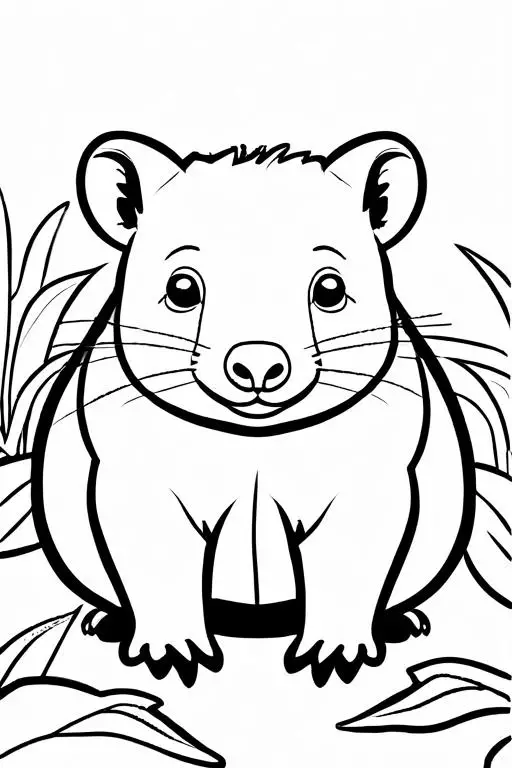 Wombat Coloring Page 13 for Kids