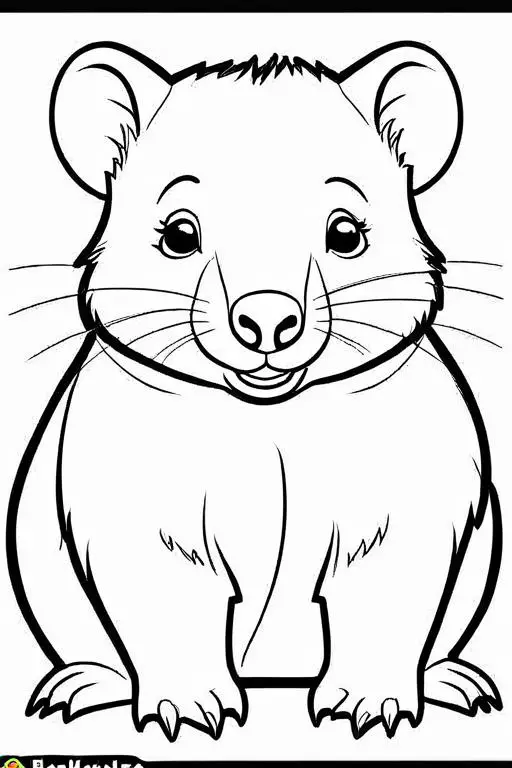 Wombat Coloring Page 16 for Kids