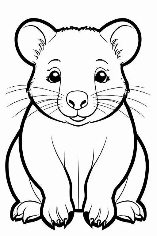 Wombat Coloring Page 17 for Kids