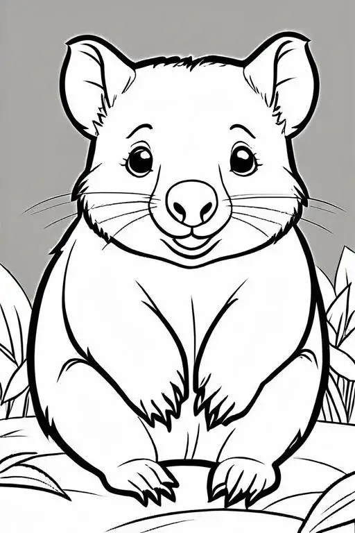 Wombat Coloring Page 19 for Kids