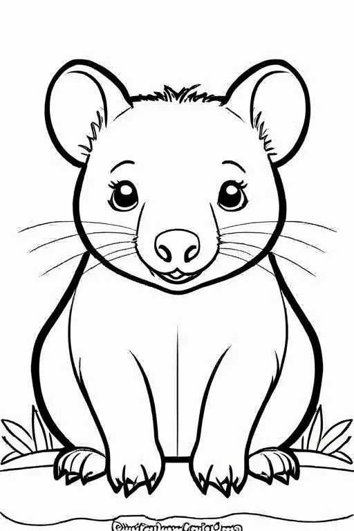 Wombat Coloring Page 2 for Kids