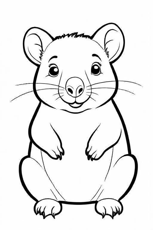 Wombat Coloring Page 3 for Kids