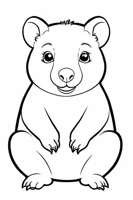 Wombat Coloring Page 4 for Kids