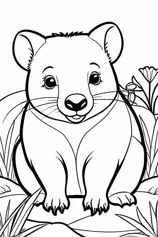 Wombat Coloring Page 5 for Kids