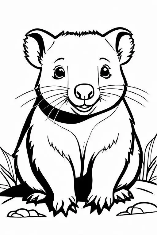 Wombat Coloring Page 6 for Kids