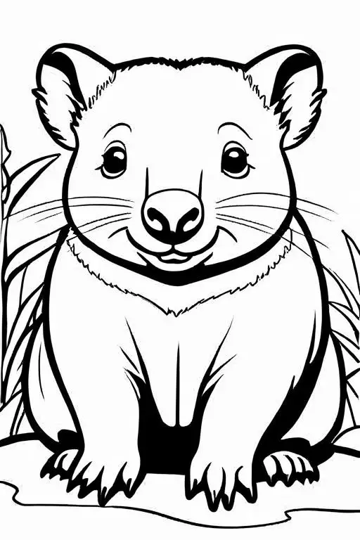 Wombat Coloring Page 7 for Kids