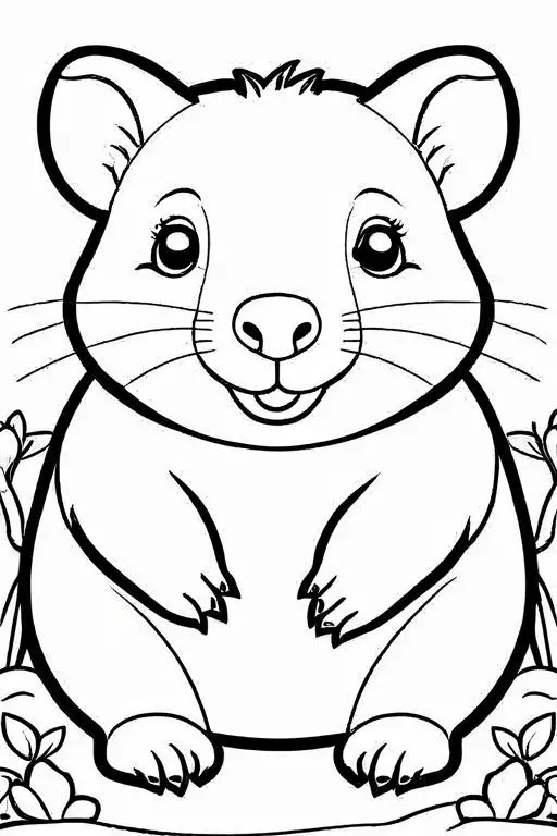 Wombat Coloring Page 8 for Kids