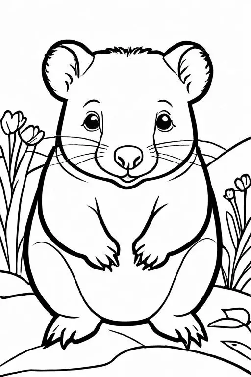 Wombat Coloring Page 9 for Kids