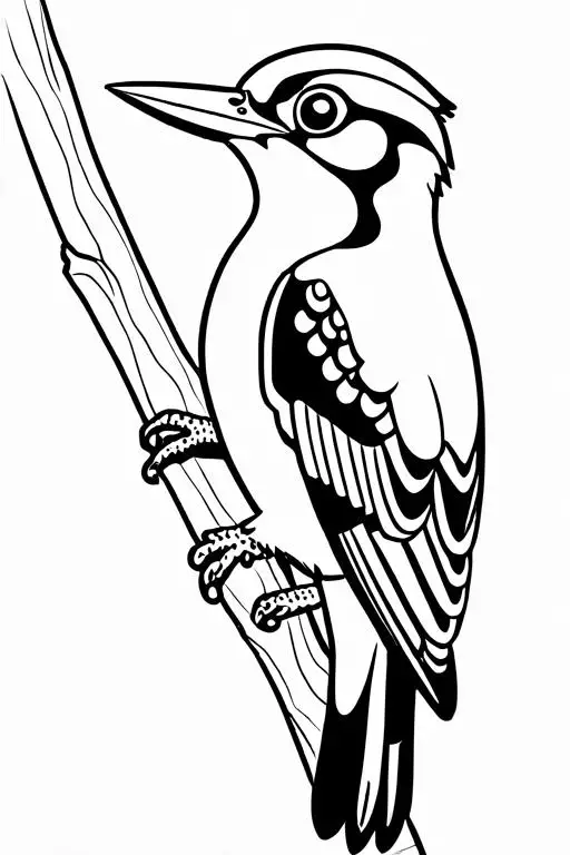 Woodpecker Coloring Page 2 for Kids