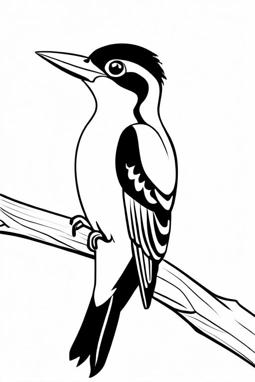 Woodpecker Coloring Page 3 for Kids